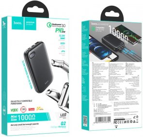 Батарея універсальна Hoco Q2 Galax Display 10000mAh Black (Q2 10000 Black)