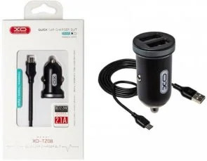 Фото: Автомобільний зарядний пристрій XO TZ08 with Micro USB cable Black № 3 | KTC