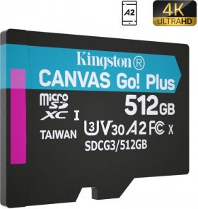 Карта пам'яті Kingston Canvas Go Plus A2 V30 Micro SDXC 512GB (SDCG3/512GBSP)