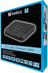 Фото: Батарея універсальна Sandberg All-in-1 Laptop Powerbank 24000mAh Black (420-57) № 7 | KTC