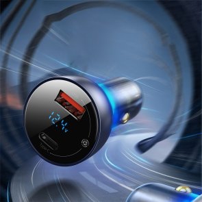 Зарядний пристрій Baseus Particular Digital Display QC PPS 65W Dual QC3.0 Dark Gray with Type-C 100W cable (TZCCKX-0G)