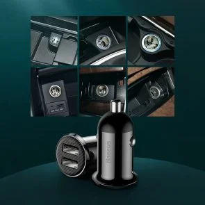 Фото: Автомобільний зарядний пристрій Baseus Grain Pro Car Charger 4.8A Black (CCALLP-01) № 7 | KTC