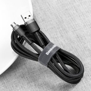  Кабель Baseus Cafule 2A AM / Micro USB 3m Grey/Black (CAMKLF-HG1)