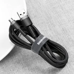 Фото: Кабель Baseus Cafule 2A AM / Micro USB 3m Grey/Black (CAMKLF-HG1) № 7 | KTC