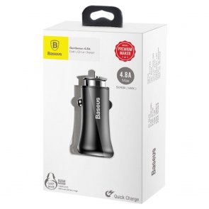 Зарядний пристрій Baseus Gentleman Dual 2xUSB 4.8A Black (CCALL-GB01)