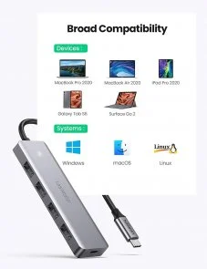 Фото: USB-хаб UGREEN CM219 Gray (70336) № 3 | KTC
