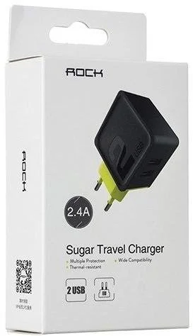 Фото: Зарядний пристрій Rock Space Sugar Travel Charger 2-Port Black (RWC0239) № 4 | KTC