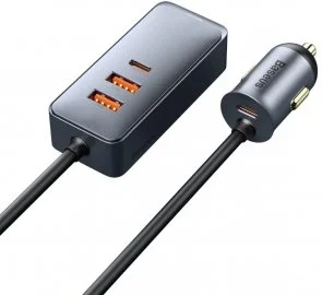 Фото: Автомобільний зарядний пристрій Baseus Share Together PPS with extension cord 120W Gray (CCBT-A0G) № 2 | KTC