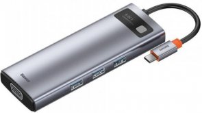 USB-хаб Baseus Metal Gleam Series 9in1 Gray (CAHUB-CU0G)