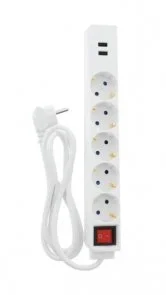 Фото: Мережевий фільтр Hama 5/1.5m 2xUSB White (00137350) № 3 | KTC