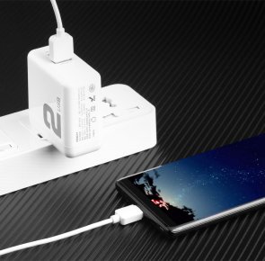 Зарядний пристрій Rock Space T13 Dual Port QC3.0 Travel 30W White (6971680470879)