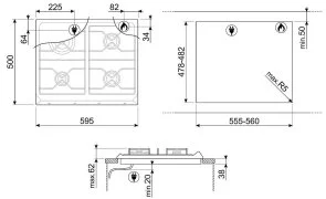 Фото: Газова варильна поверхня Smeg Victoria Creamy SR964PGH № 4 | KTC