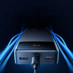 Фото: Батарея універсальна Baseus Digital Display Fast charge 20000mAh 25W Black with Type-C/Type-C cable (PPBD25K) № 6 | KTC