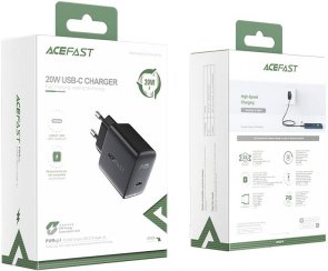 Зарядний пристрій Acefast A1 PD3.0 20W Black (AFA1B)