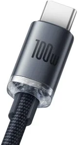 Фото: Кабель Baseus Crystal Shine Series 100W 5A AM / Type-C 1.2m Black (CAJY000401) № 2 | KTC