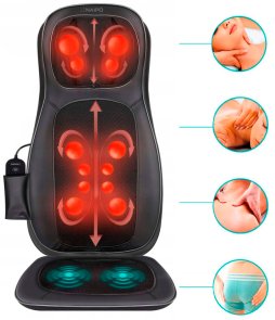 Масажна накидка на крісло Naipo Neck and Back з підігрівом і вібрацією MHBK-C2030 (Black)