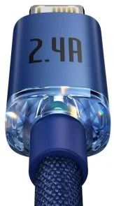 Фото: Кабель Baseus Crystal Shine Series 2.4A AM / Lightning 1.2m Blue (CAJY000003) № 4 | KTC