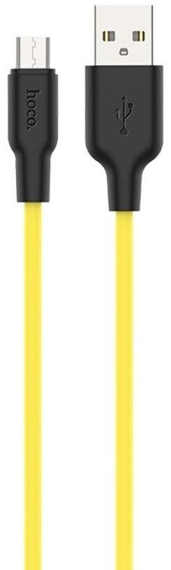 Кабель Hoco X21 Plus Silicone 2.4A AM / Micro USB 1m Black/yellow