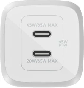 Фото: Зарядний пристрій Belkin Home Charger 65W GaN White with Type-C/Type-C (WCH013VF2MWH-B6) № 3 | KTC