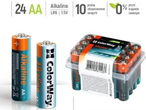 Фото: Батарейка ColorWay Alkaline Power LR06 AA BL/24 (CW-BALR06-24PB) № 2 | KTC