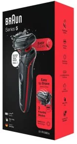 Фото: Електробритва Braun Series 5 51-R1000s Flex Wet/Dry Black/Red (81770263) № 2 | KTC