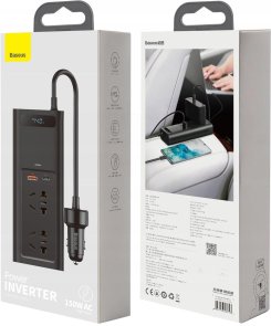 Інвертор автомобільний Baseus In-car Inverter 150W (220V CN/EU) Black