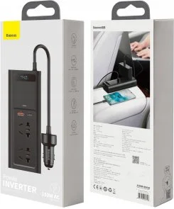 Фото: Інвертор автомобільний Baseus In-car Inverter 150W (220V CN/EU) Black № 3 | KTC
