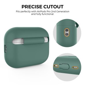 Чохол for AirPods Pro 2 - Silicon Case DELIDIGI Midnight Green