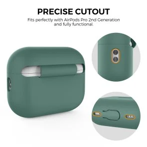 Фото: Чохол for AirPods Pro 2 - Silicon Case DELIDIGI Midnight Green № 2 | KTC