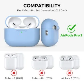 Фото: Чохол for AirPods Pro 2 - Silicon Case DELIDIGI Sky blue № 5 | KTC