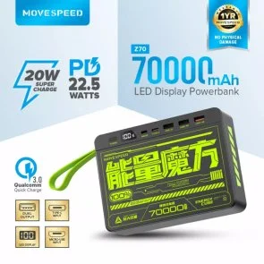 Фото: Батарея універсальна Move speed Z70 70000mAh Black (YSPBZ70-22K) № 4 | KTC