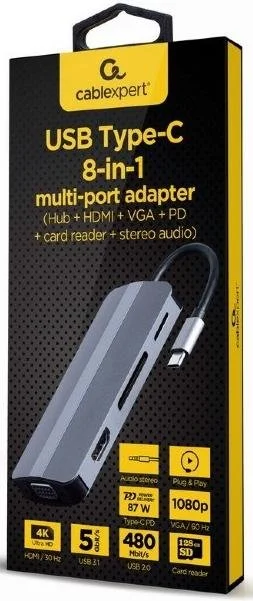 Фото: USB-хаб Cablexpert 8in1 A-CM-COMBO8-02 № 3 | KTC