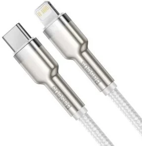 Фото: Кабель Baseus Cafule Metal PD 20W Type-C / Lightning 1m White (CATLJK-A02) № 3 | KTC