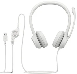 Фото: Гарнітура Logitech H390 USB Off White (981-001286) № 4 | KTC