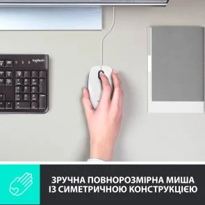 Фото: Миша Logitech M100 USB White (910-006764) № 9 | KTC