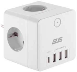 Мережевий фільтр 2E AD431WH 4xUSB White (2E-AD431WH)
