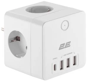 Фото: Мережевий фільтр 2E AD431WH 4xUSB White (2E-AD431WH) № 4 | KTC