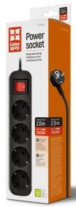 Фото: Мережевий фільтр ColorWay CW-PSEA42BK 4/2m Black № 2 | KTC