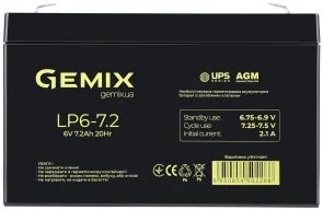 Фото: Батарея для ДБЖ Gemix AGM LP6-7.2 Black № 3 | KTC