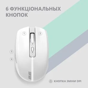 Фото: Миша 2E MF270 Silent Rechargeable WL White (2E-MF270WWH) № 4 | KTC