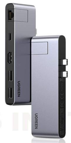 USB-хаб UGREEN CM218 Gray (50984)