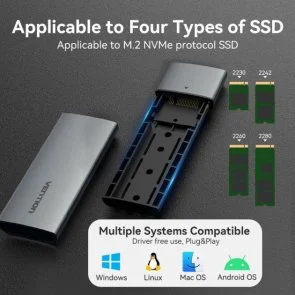 Фото: Кишеня зовнішня Vention KPGH0 USB3.2 Grey № 4 | KTC