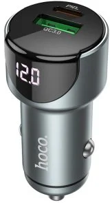 Фото: Автомобільний зарядний пристрій Hoco Z42 Light Road 20W Metal Gray (6931474742551) № 2 | KTC