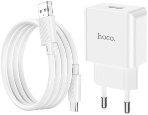Зарядний пристрій Hoco C106A Leisure White with AM/Type-C (6931474783912)
