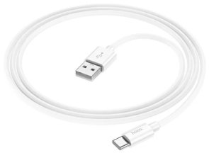 Кабель Hoco X87 Magic silicone 3A AM / Type-C 1m White (6931474783240)