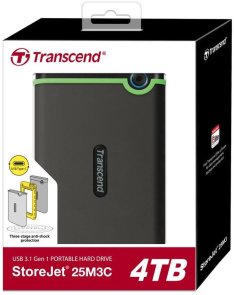 Зовнішній HDD Transcend StoreJet 25M3C 4TB Iron Gray (TS4TSJ25M3C)