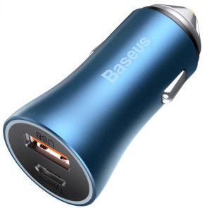 Автомобільний зарядний пристрій Baseus Golden Contactor Pro Dual Car Charger U/C 40W Blue (CCJD-03)