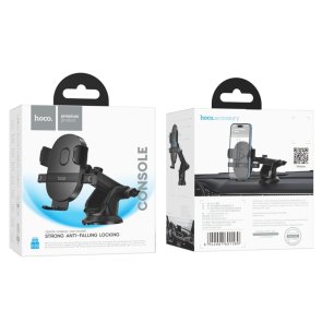 Кріплення для мобільного телефону Hoco H19 Mighty one-button car holder center console Black (6942007601580)
