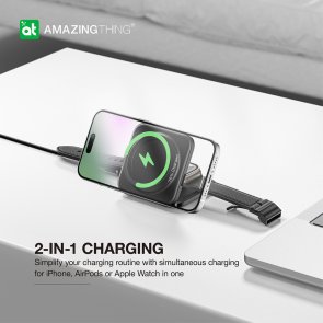 Бездротова зарядна станція AMAZINGthing Explorer Pro 2in1 MagSafe Black (EP2IN1SET)