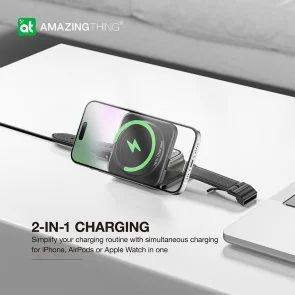 Фото: Бездротова зарядна станція AMAZINGthing Explorer Pro 2in1 MagSafe Black (EP2IN1SET) № 8 | KTC